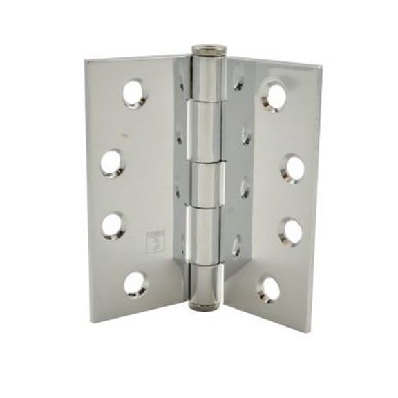 Hager 1279426 4" x 4" Full Mortise Five Knuckle Plain Bearing Standard Weight Hinge Bright Chrome Finish