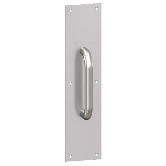 Hager 33G-4X16 4" X 16" Square Corner 0.050" Gauge Pull Plate - Polished Stainless