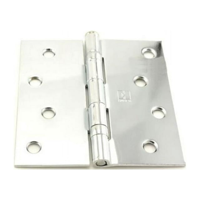 Hager  4 x 4 in. Square Corner Ball Bearing Full Mortise Residential Weight Hinge, No. 034477 Bright Chrome