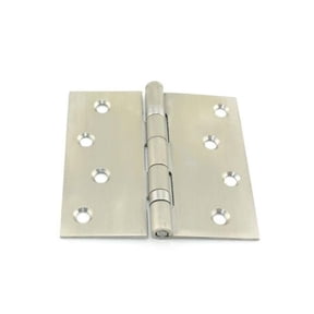 Hager 4 x 4 in. Square Corner Full Mortise Residential Weight Ball Bearing Hinge, No. 034534 Satin Stainless Steel