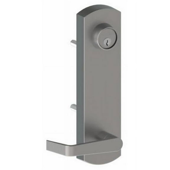Hager 45CEWTN26D Cylinder Escutcheon Outside Exit Device Trim with Withnell Lever, No. 122823 Satin Chrome
