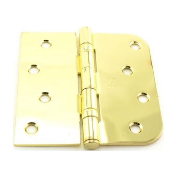 Hager BB181743EA 4 x 4 in. Left Hand Square Mortise Left Hand Ball Bearing Hinge, Bright Brass