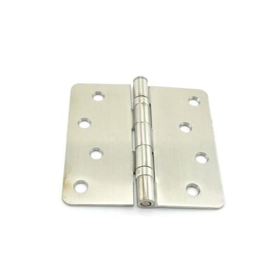 Hager Hinge RCBB1541432D14 4 x 4 in. 0.25 in. Radius Full Mortise Residential Weight Ball Bearing Hinge, Satin Stainless Steel