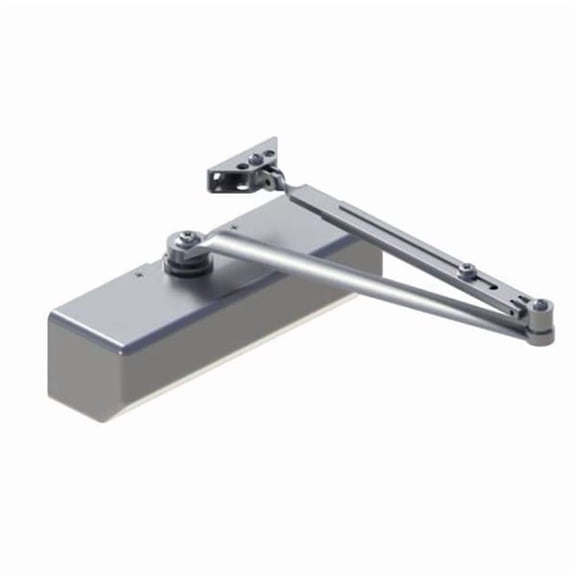 Hager Hinge 5300MLT16ALM Left Hand Multi-Mount 1-6 Adjustable Regular Door Closer, Aluminum Finish
