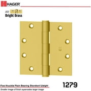 Hager Hinge RC12794314.BX 4 x 4 in. US3 Full Mortise Hinge Stock - No.011092, Bright Brass