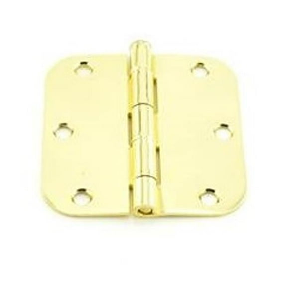Hager Hinge RC15423123EA58 3.5 x 3.5 in. 0.625 in. Radius Full Mortise Residential Plain Bearing Hinge, Bright Brass
