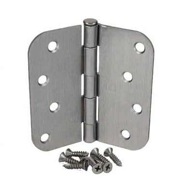 Hager Hinge RC1842426DEA58 4 x 4 in. 0.625 in. Radius Full Mortise Residential Plain Bearing Hinge, Satin Chrome