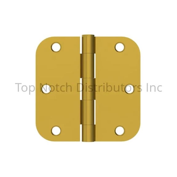 Hager Hinge RC18424458 4 x 4 x 0.63 in. Radius Full Mortise Residential Plain Bearing Hinge - Satin Brass Finish