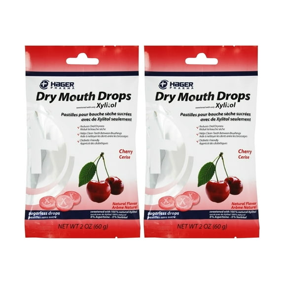 Hager Pharma Dry Mouth Drops, Cherry, 2 oz ( 2 Pack )