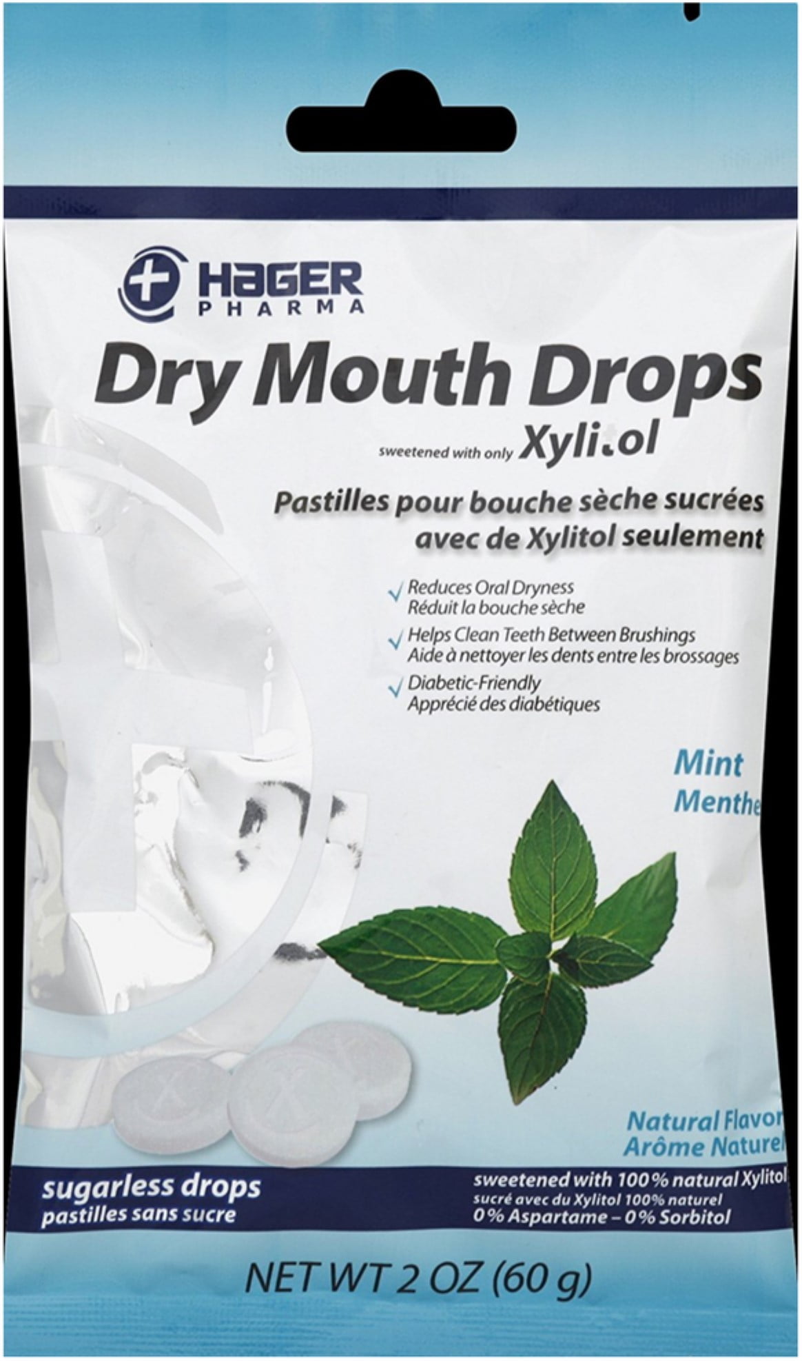 Hager Pharma Dry Mouth Drops with Xylitol, Mint 2 oz