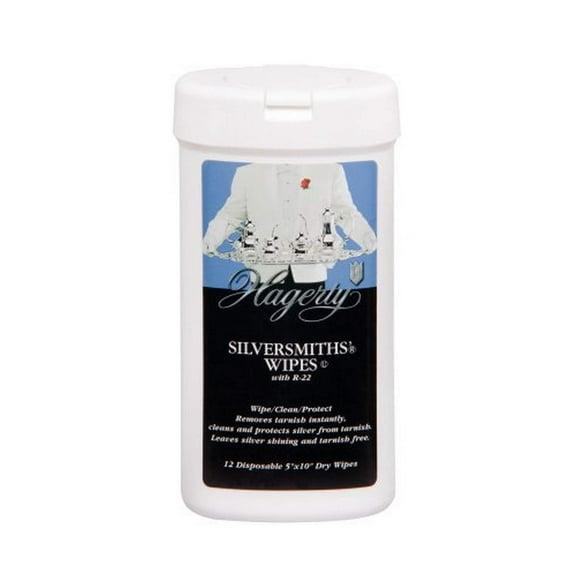 Hagerty 15740 5-by-10-inch Silversmiths' Wipes 12 Disposable Wipes, White