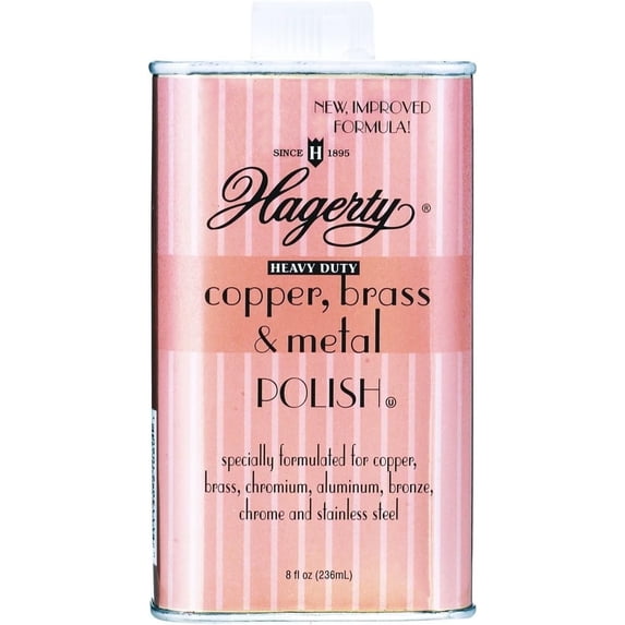 Hagerty Heavy Duty Metal Polish - For Copper, Brass, Chrome, Aluminum, Bronze, Stainless Steel - 8 fl oz