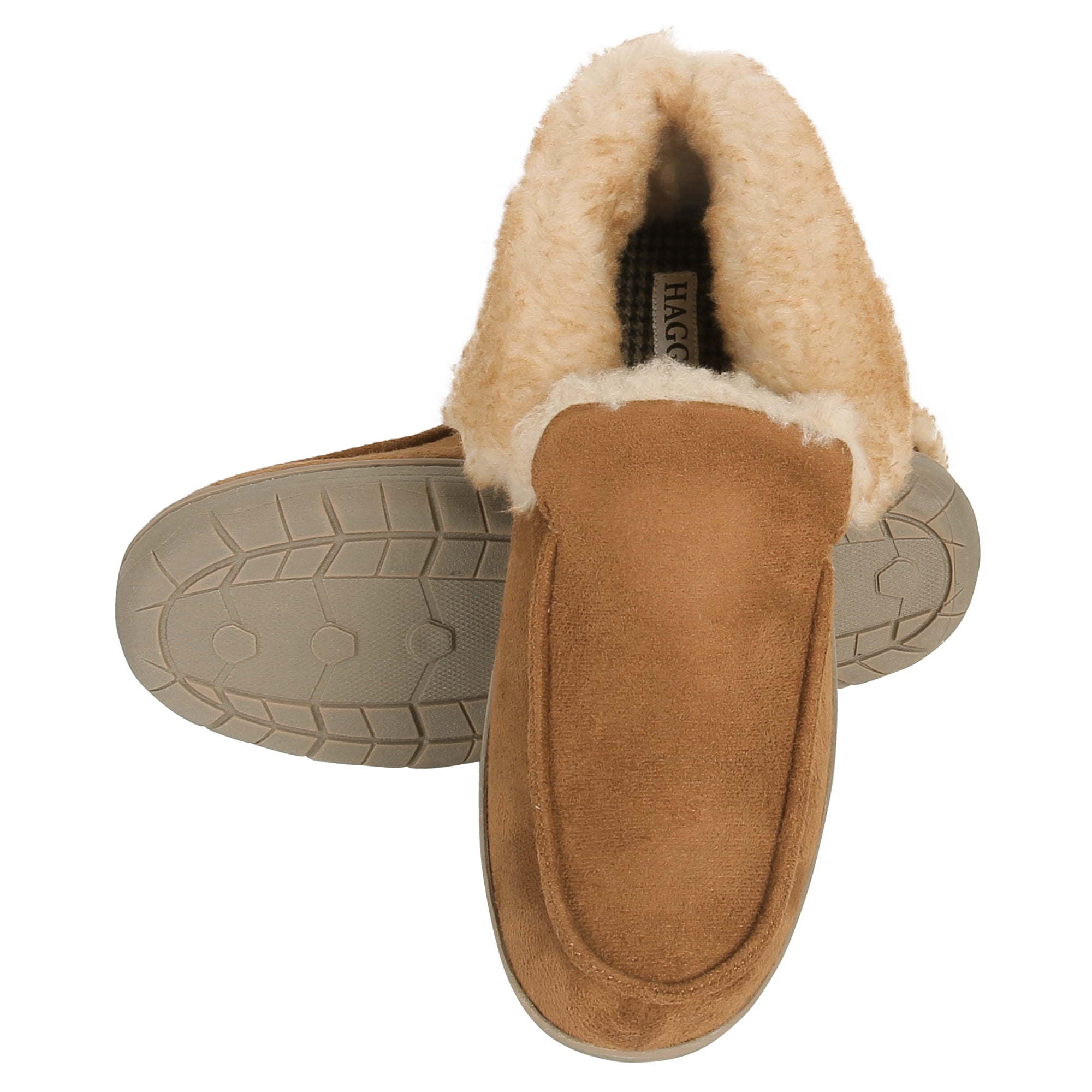 Haggar Men\'s Tan Suede Memory Foam Slip-On Slippers Amazon.com | Haggar MICROSUEDE VENETIAN WITH HEAVY STITCH  main image 3