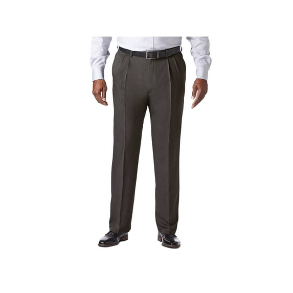 Haggar Men's Big & Tall Cool 18® Pro Htr. Solid Pleat Pant Classic Fit HC90255