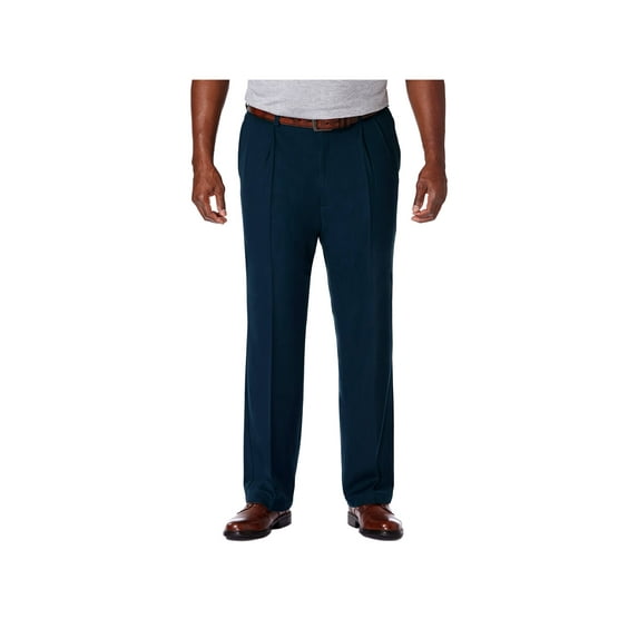 Haggar Men's Big & Tall Cool 18® Pro Solid Pleat Pant Classic Fit HC90248