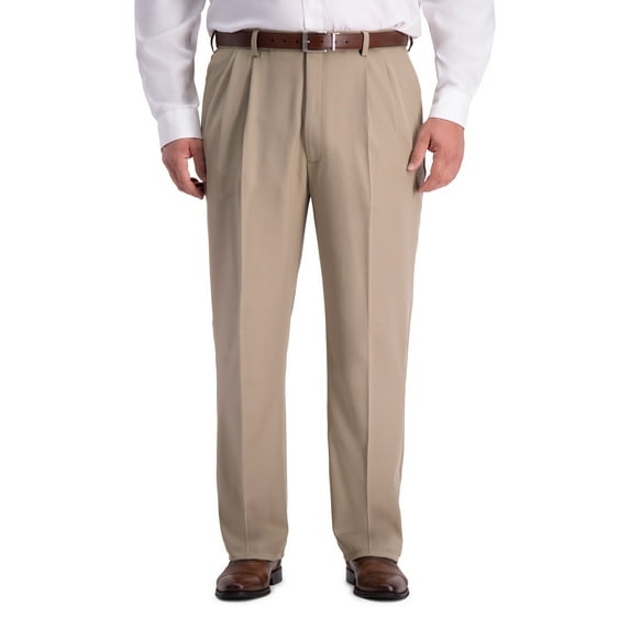 Haggar Men's Big & Tall Cool 18® Pro Solid Pleat Pant Classic Fit HC90248