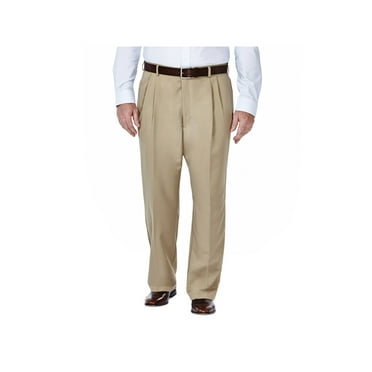 Haggar Men's Big & Tall Cool 18® Solid Pleat Front Pant Classic Fit 41714529486