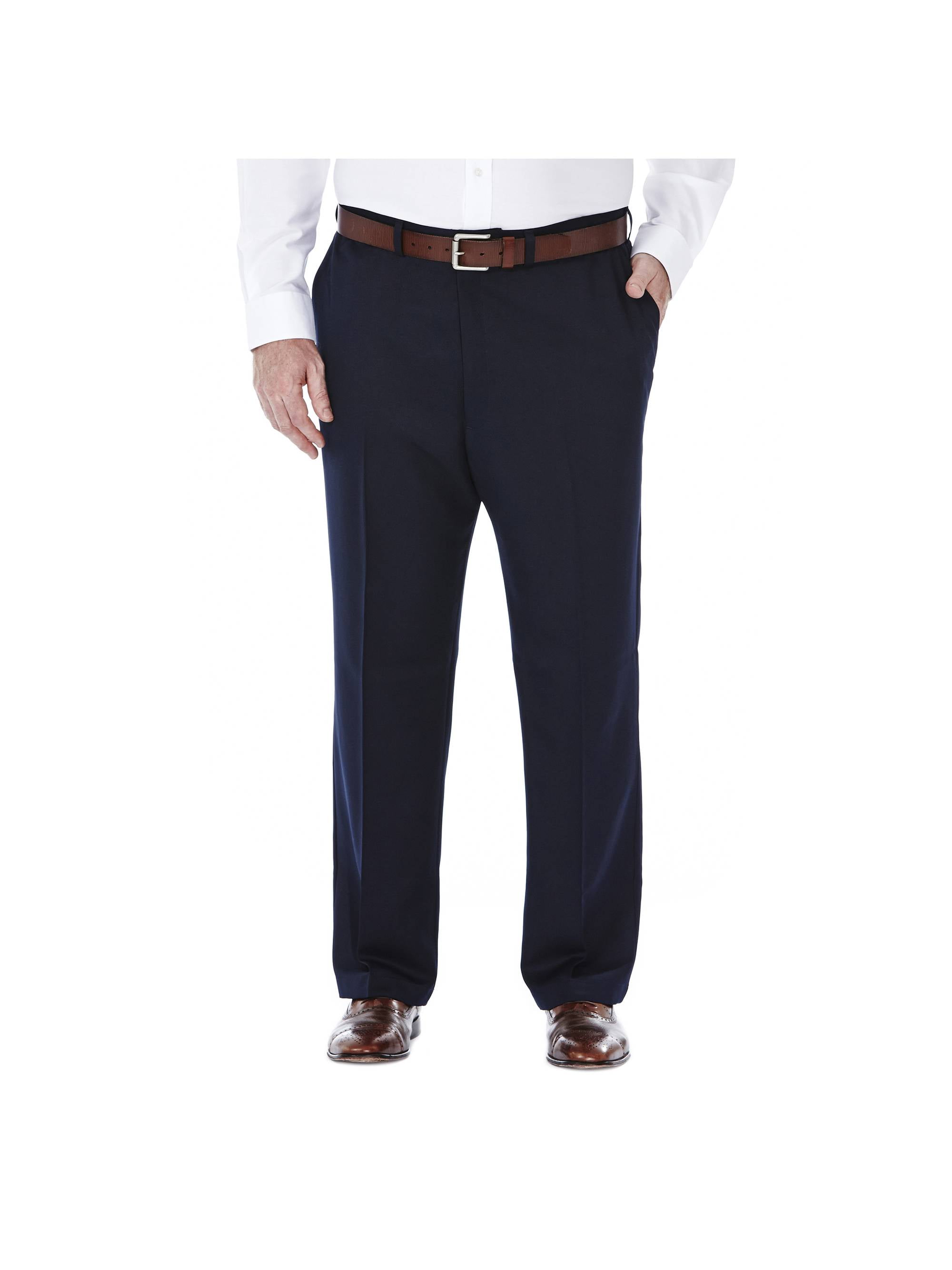 Haggar® Premium Stretch No Iron Khaki Classic Fit Hidden Expandable Waistband Pleated Pants