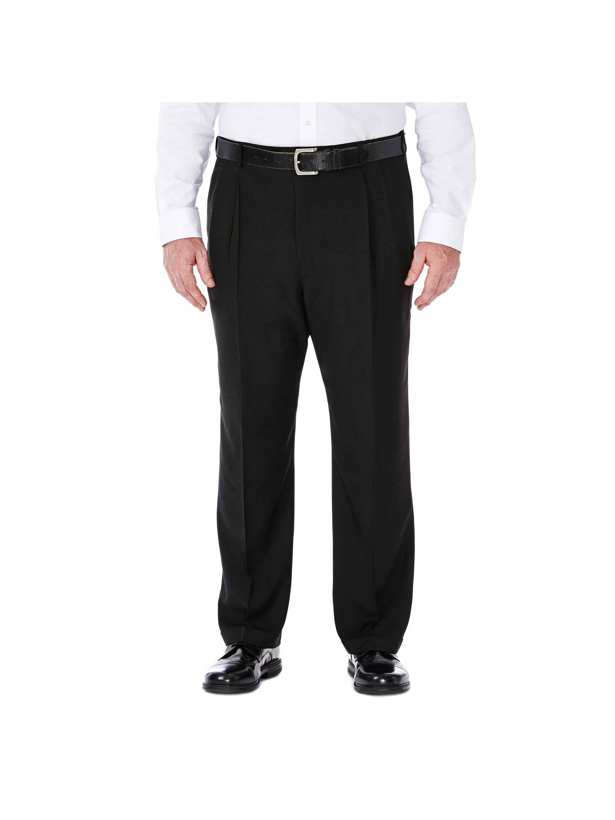 Haggar Men's Big & Tall ECLO Stria Pleat Front Dress Pant Classic Fit
