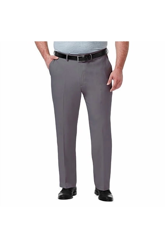 Big & Tall Haggar® Premium Comfort Expandable-Waist Classic-Fit Stretch Flat-Front Dress Pants Color: Medium Gray Size: 48X30