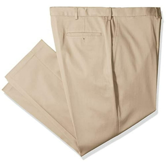 Big & Tall Haggar® Premium Stretch No-Iron Khaki Flat-Front Pants Color: Khaki Size: 44X34