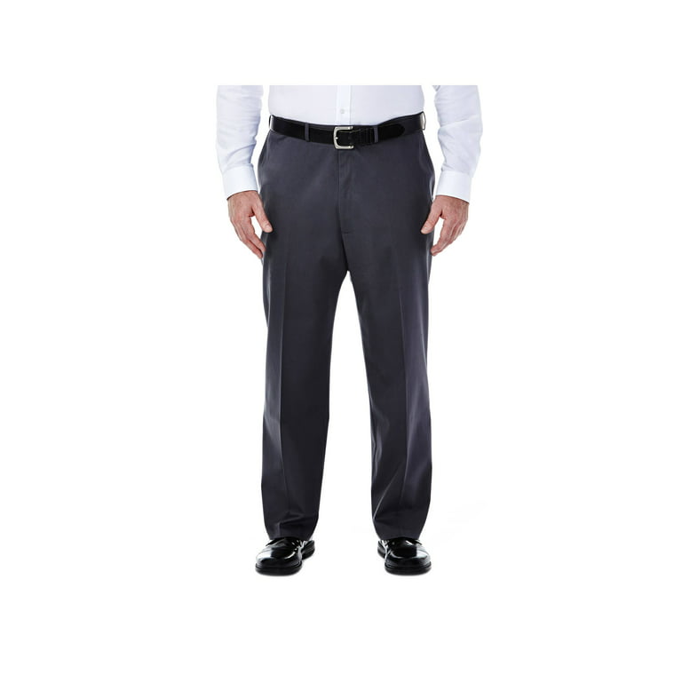 Haggar Men's Big & Tall Premium No Iron Khaki Flat Pant Classic Fit HC90884  