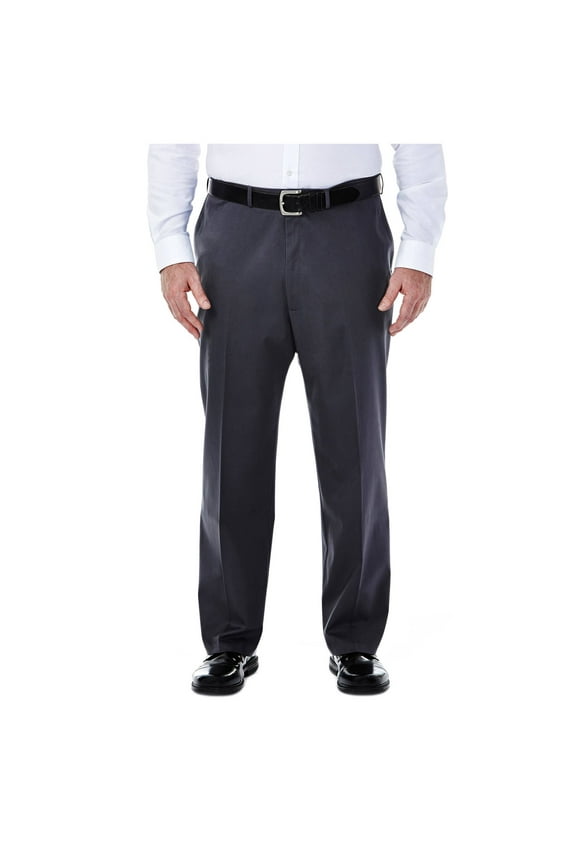 Men's Big & Tall Premium No Iron Khaki Flat Pant Classic Fit HC90884