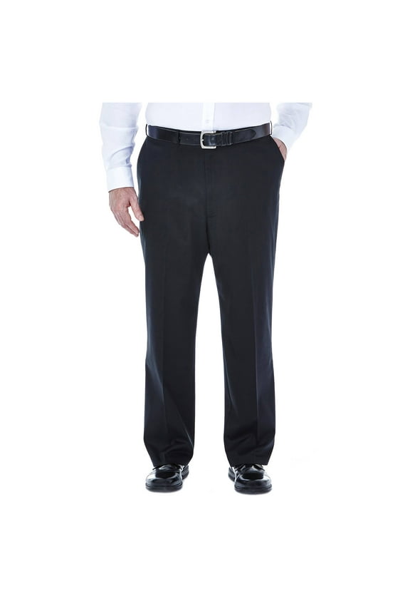 Men's Big & Tall Premium No Iron Khaki Flat Pant Classic Fit HC90884