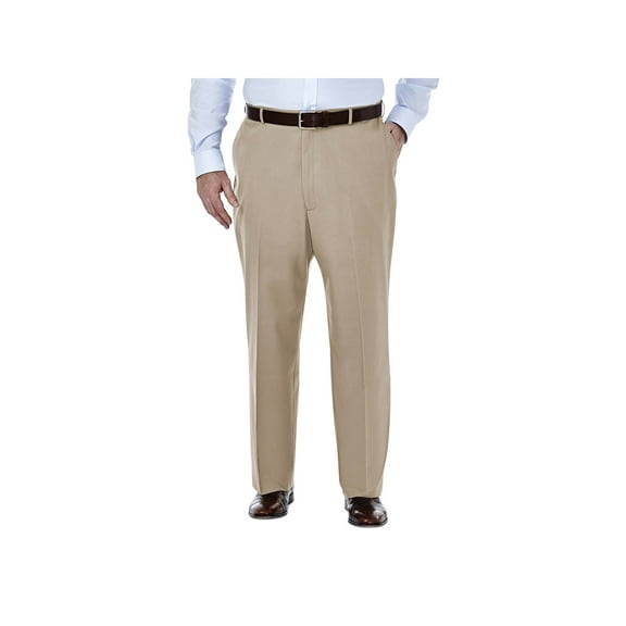 Haggar Men's Big & Tall Premium No Iron Khaki Flat Pant Classic Fit HC90884