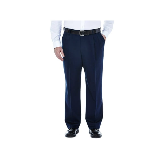 Haggar Men's Big & Tall Premium No Iron Khaki Pleat Pant Classic Fit HC90897