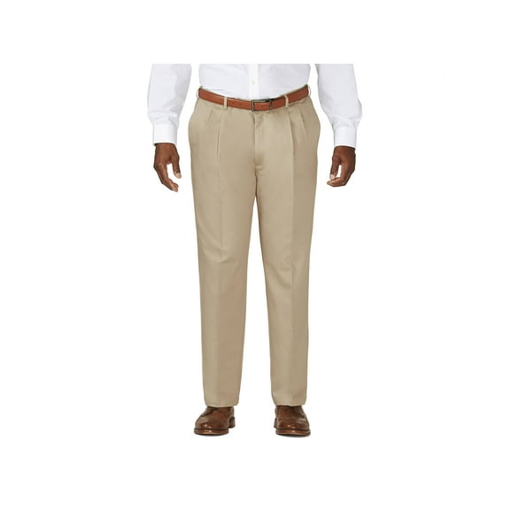 Haggar Men's Big & Tall Work to Weekend®Khaki Pleat Pant Classic Fit 41714957524