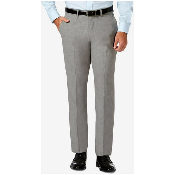 Men's J.M. Haggar Premium Slim-Fit 4-Way Stretch Flat-Front Dress Pants Color: Light Gray Size: 30X30