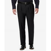Haggar Men's Comfort Luxe Dress Pants, Classic Fit, Black, 36X30
