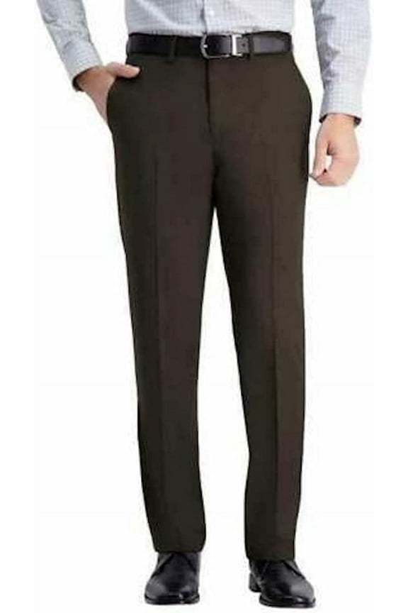 Men's Comfort Performance Stretch Straight Fit Pants with Super Flex Waistband (Dark Choc, 32X30)