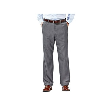 Haggar Men's Cool 18® Heather Solid Flat Front Pant Classic Fit 41114276498