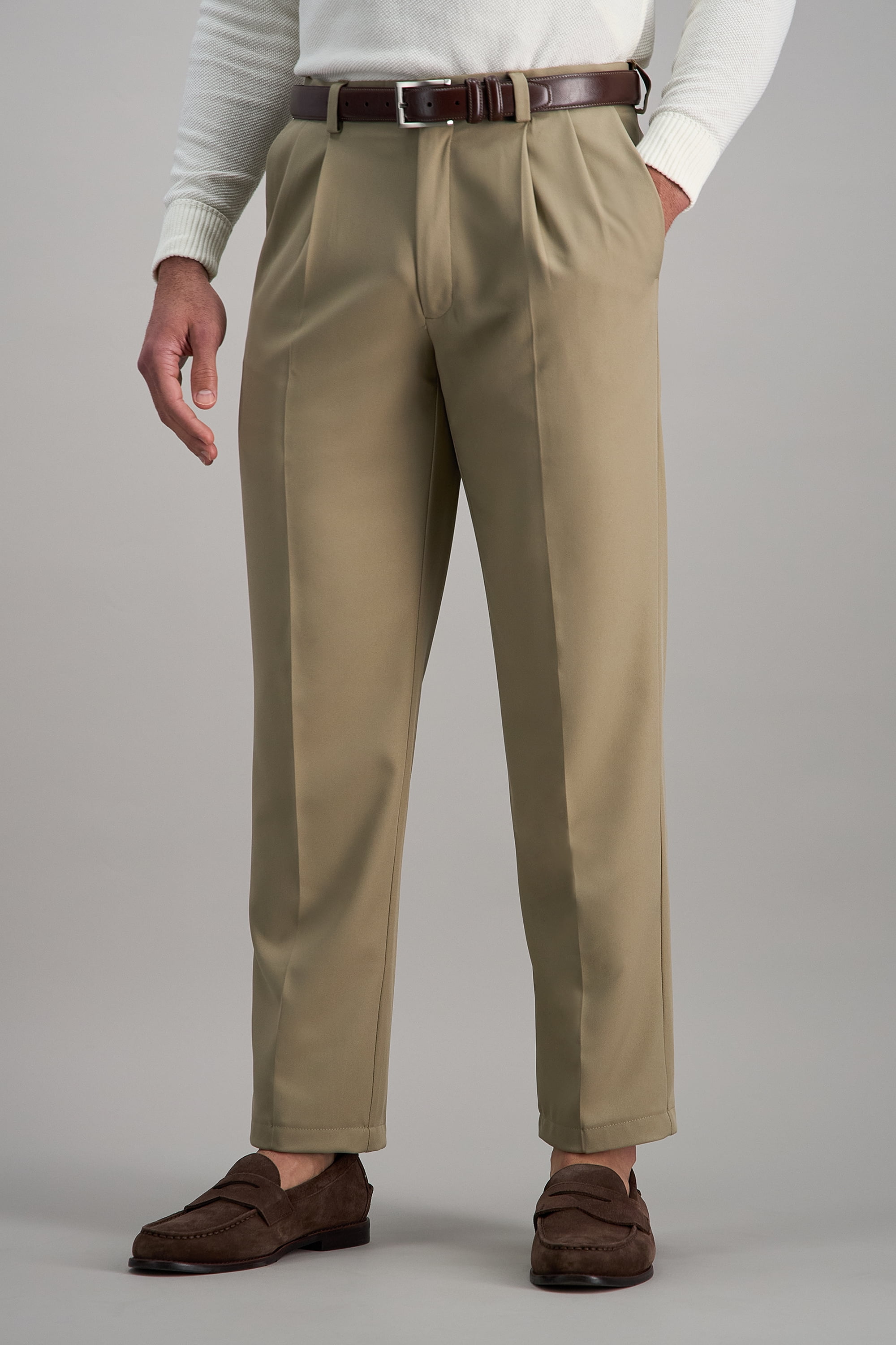 パンツ CLASSIC FIT TROUSERS GRAIGE Haggar-Men-s-Cool-18-Pro-Solid