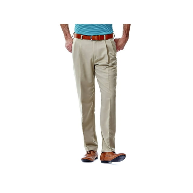 Haggar Men's Cool 18® Solid Pleat Front Pant Classic Fit 41114529486