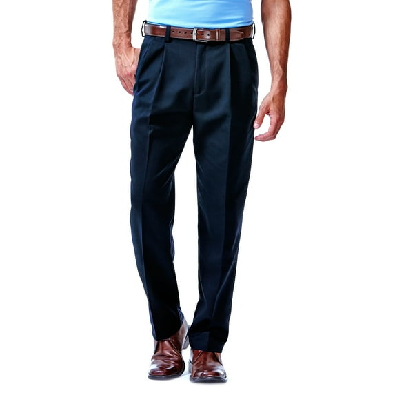 Haggar Men's Cool 18® Solid Pleat Front Pant Classic Fit 41114529486