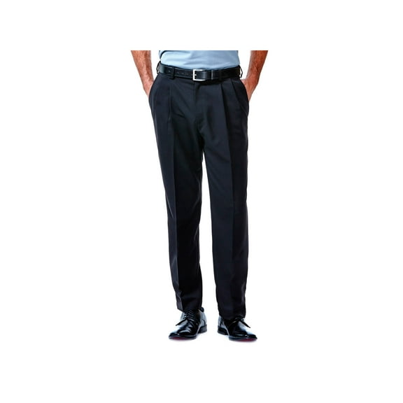Haggar Men's Cool 18Ā® Solid Pleat Front Pant Classic Fit 41114529486
