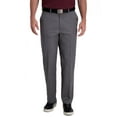 thumbnail image 1 of Haggar Men's Cool Right Performance Flex Hidden Expandable Flat Front Pants, Heather Brown, 34X32, 1 of 4
