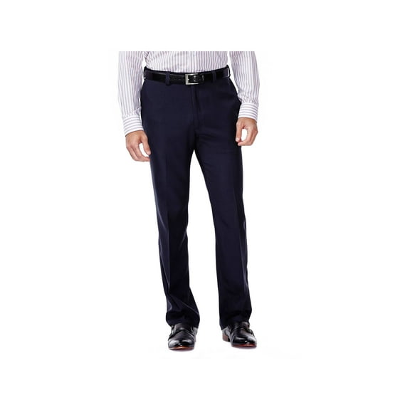 Haggar Men's E-CLO Stria Flat Front Dress Pant Classic Fit HD00218