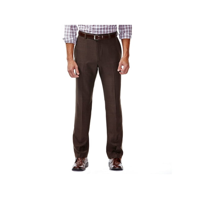 Haggar Men's E-CLO Stria Flat Front Dress Pant Classic Fit HD00218