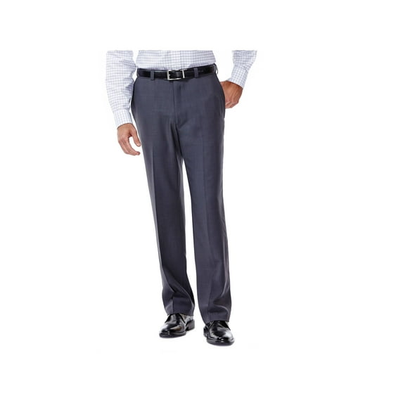 Haggar Men's E-CLO Stria Flat Front Dress Pant Classic Fit HD00218