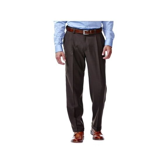 Haggar Men's E-CLO Stria Pleat Front Dress Pant Classic Fit HD00219