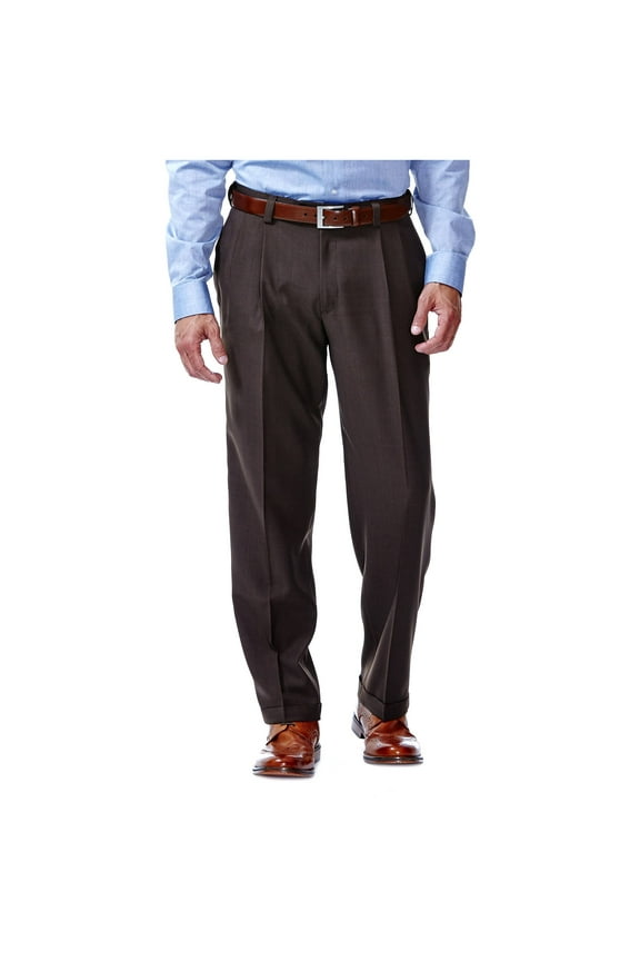 Men's E-CLO Stria Pleat Front Dress Pant Classic Fit HD00219