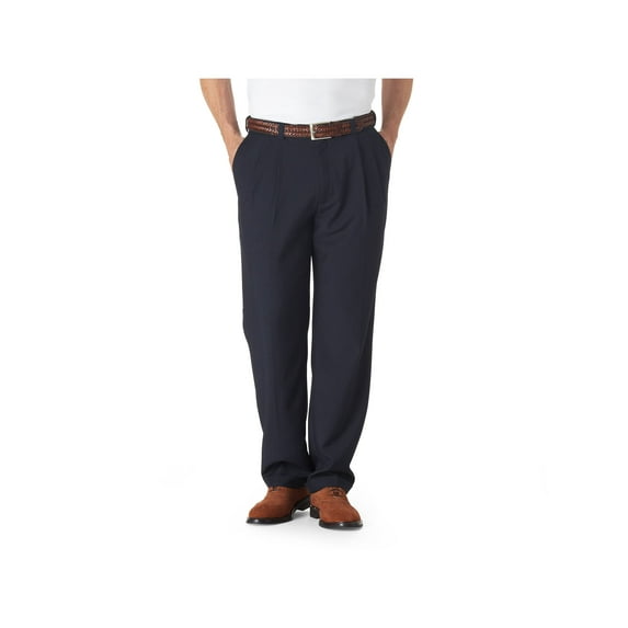Haggar Men's E-CLO Stria Pleat Front Dress Pant Classic Fit HD00219