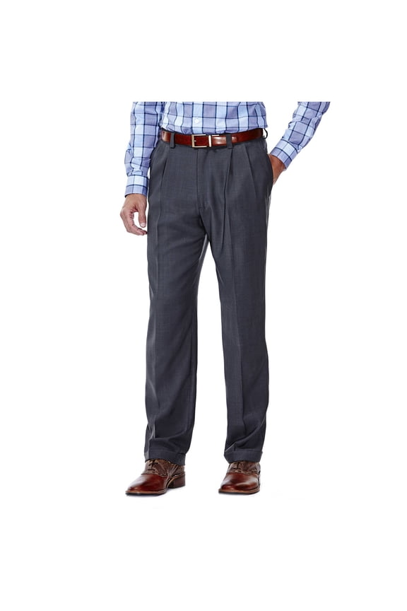 Men's E-CLO Stria Pleat Front Dress Pant Classic Fit HD00219