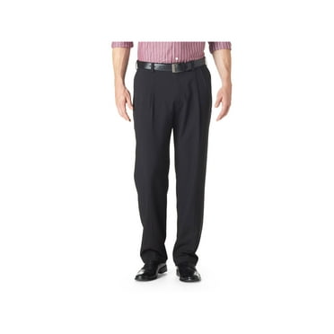 Haggar Men's E-CLO Stria Pleat Front Dress Pant Classic Fit HD00219