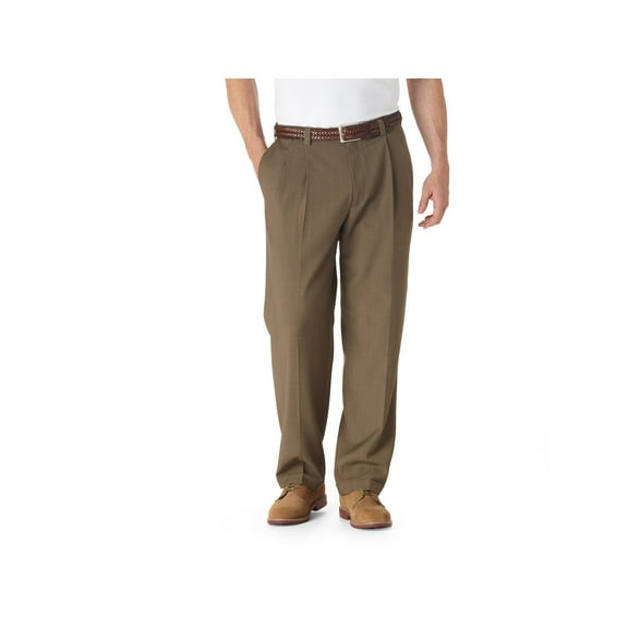 Haggar Men's E-CLO Stria Pleat Front Dress Pant Classic Fit HD00219