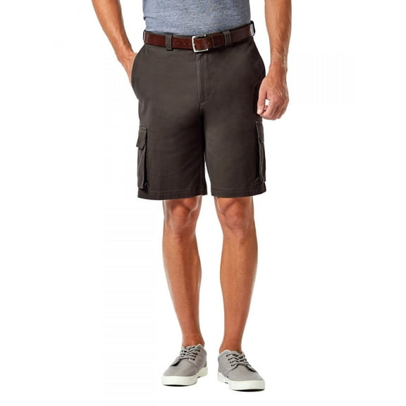 Men's Haggar® 10" Straight-Fit Stretch Cargo Flat-Front Shorts Color: Charcoal Size: 44